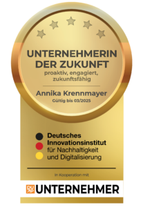 Siegel Unternehmerin der Zukunft für Annika Krennmayer